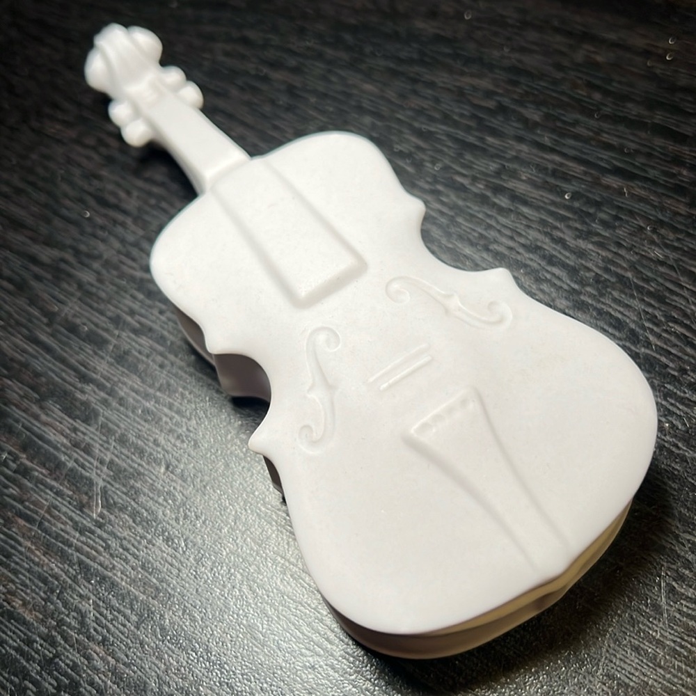 VTG Mountainside Musical Instrument Cello Violin Bisque Porcelain Trinket Box - Picture 2 of 6